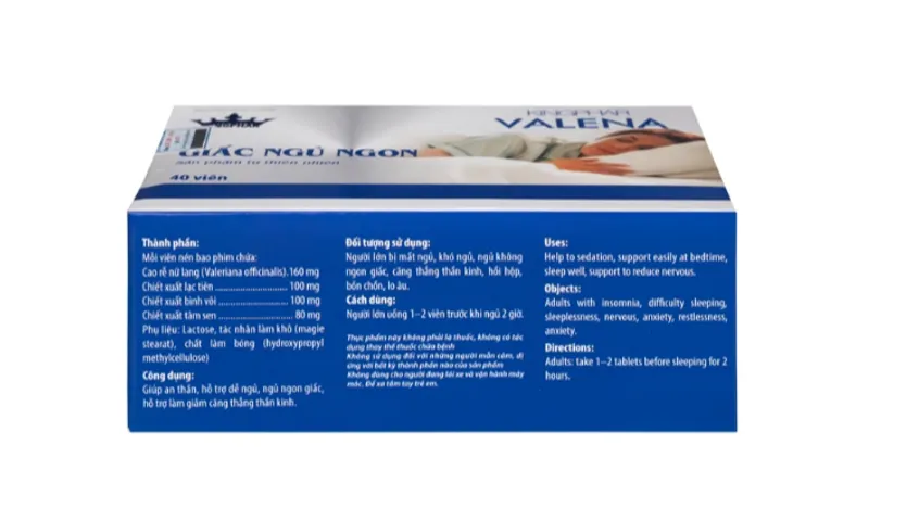 Viên uống giúp an thần hỗ trợ dễ ngủ Valena Kingphar (4 vỉ x 10 viên)