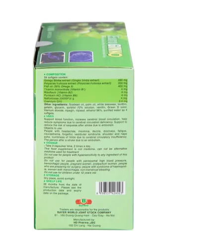 Viên uống hỗ trợ hoạt huyết, tăng cường tuần hoàn máu não Euro Ginko Gold HD Pharma (100 viên)