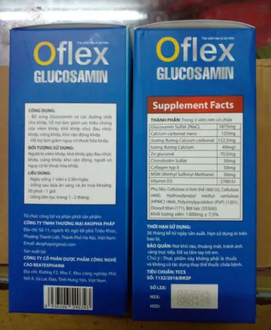 OFLEX GLUCOSAMIN 60 viên - Bổ sung chất dinh dưỡng cho khớp, giảm đau mỏi, hỗ trợ sức khỏe xương khớp hiệu quả