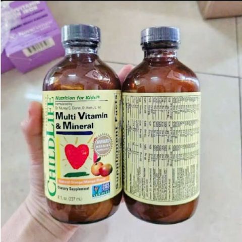 Siro ChildLife Multi Vitamin & Mineral |237 mL| Hỗ trợ sự phát triển toàn diện dành cho trẻ từ 4 tháng trở lên [S/P nội địa Mỹ]
