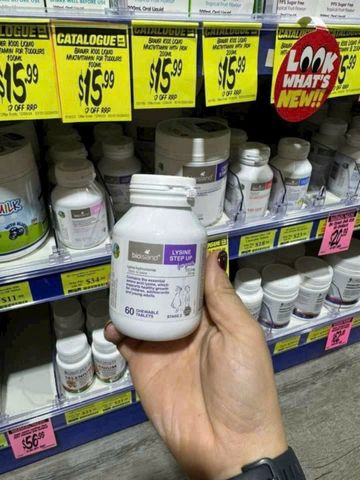 Viên uống BioIsland Lysine Step Up for Youth |60 viên| Hổ trợ phát triển chiều cao - Nâng cao sức đề kháng cho trẻ từ 6 - 24 tuổi [SP nội địa Úc không tem] 