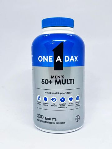 [Mẫu mới] Viên uống Bayer One A Day Men's 50+ Multi |300 viên| Hỗ trợ sức khỏe toàn diện cho nam giới trên 50 tuổi [S/P Chuẩn Mỹ]