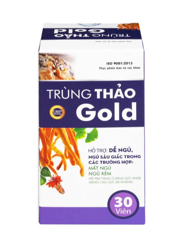 Viên uống hỗ trợ dễ ngủ, ngủ sâu giấc, tăng cường sức khỏe Trùng Thảo Gold (30 viên)