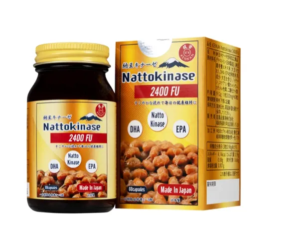 Viên uống giảm nguy cơ hình thành huyết khối, tăng cường lưu thông máu Nattokinase 2400FU KenKan (60 viên)