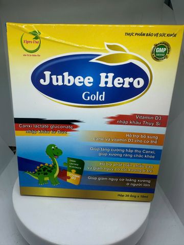 Canxi Kẽm JUBEE HERO GOLD bổ sung canxi, kẽm, vitamin D3 hỗ trợ phát triển xương chắc khỏe
