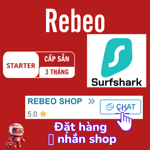 Tài Khoản Surfshark Chính Chủ, Tài Khoản Surfshark Cấp Sẵn Giá Rẻ 3 Tháng - REBEO Shop
