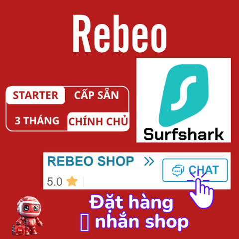 Tài Khoản Surfshark Chính Chủ, Tài Khoản Surfshark Cấp Sẵn Giá Rẻ 3 Tháng - REBEO Shop