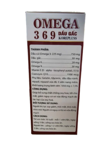 Hỗ Trợ Thị Lực Tim Mạch Omega 369 Korepluss hộp 60 viên