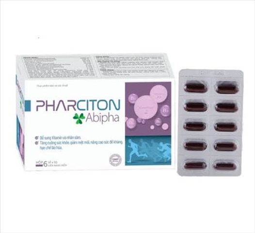PHARCITON Abipha,viên uống bổ sung vitamin và nhân sâm cho cơ thể,hộp 60viên