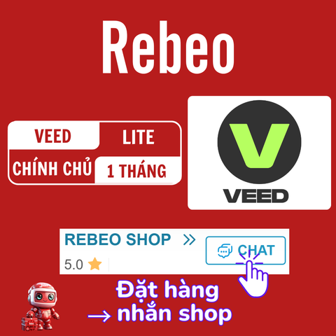 Nâng cấp tài khoản Veed Lite tháng giá rẻ Rebeo Shop