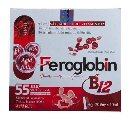 Hỗ trợ giảm thiếu máu do thiếu sắt Feroglobin Germantech (H/20o/10ml)
