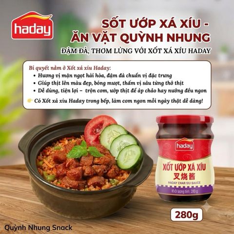 Sốt Ướp Xá Xíu Haday 280g Chuẩn Vị Quảng Đông - Gia Vị Ướp Thịt Nướng, Làm Cơm Thố, Bánh Bao Xá Xíu - Ăn Vặt Quỳnh Nhung