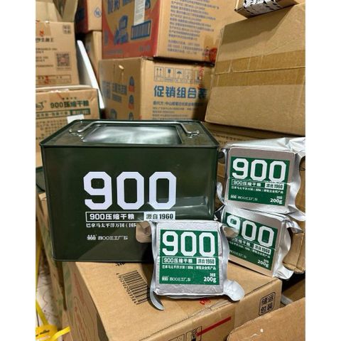 [Thùng Sắt 4KG] Lương Khô Quân Đội 900 Nội Địa Trung Cao Cấp - Lương Khô Ba Sao Giòn Ngon(20 Gói x 200g)