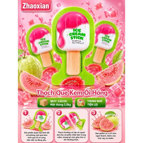 Thạch Que Kem Zhaoxian Gói 500g Đủ Vị Dưa Gang Chanh Vàng Trà Sữa - Thạch Trái Cây Sữa Chua Hot Trend Ăn Vặt