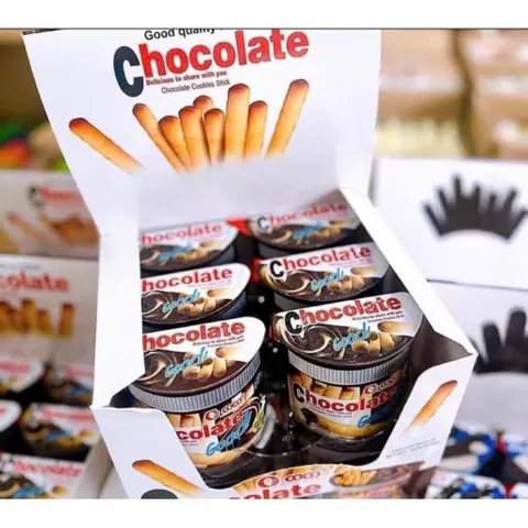 Lốc 6 Hộp Bánh Que Chấm Hongya 40g - Bánh Que Chấm Chocolate Đậm Đà, Bánh Que Đen Chấm Kem Sữa Béo Ngậy Ăn Vặt