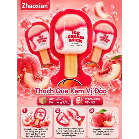 Thạch Que Kem Zhaoxian Gói 500g Đủ Vị Dưa Gang Chanh Vàng Trà Sữa - Thạch Trái Cây Sữa Chua Hot Trend Ăn Vặt