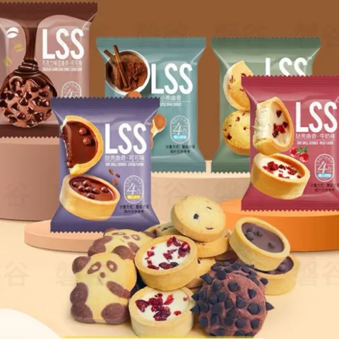 500g Bánh LSS Mix 4 Vị Siêu Ngon - Bánh Quy Tart Nhân Kem Trái Cây, Socola Chảy Đài Loan Ăn Vặt Cực Dính