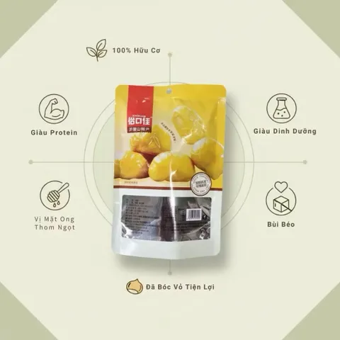 Combo 3 Gói Hạt Dẻ Tẩm Mật Ong Yikoujia Thơm Ngon Bùi Béo - Đồ Ăn Vặt Hạt Dẻ Ăn Liền Bóc Vỏ Sẵn Cao Cấp Quỳnh Nhung