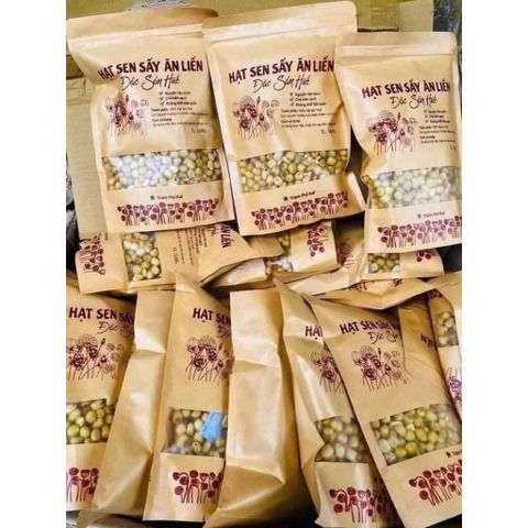 Hạt Sen Sấy Giòn Ăn Liền Đặc Sản Huế (Túi 300g) - Ăn Vặt Quỳnh Nhung, Giòn Thơm Bùi Ngậy Không Chất Bảo Quản