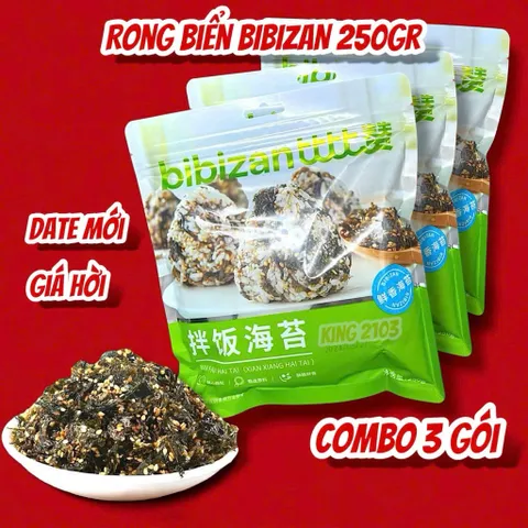 Rong Biển Rắc Cơm Bibizan 250g - Rong Biển Ăn Liền Trộn Mè Rang Siêu Giòn Thơm Ngon Cho Bé Ăn Dặm Và Gia Đình