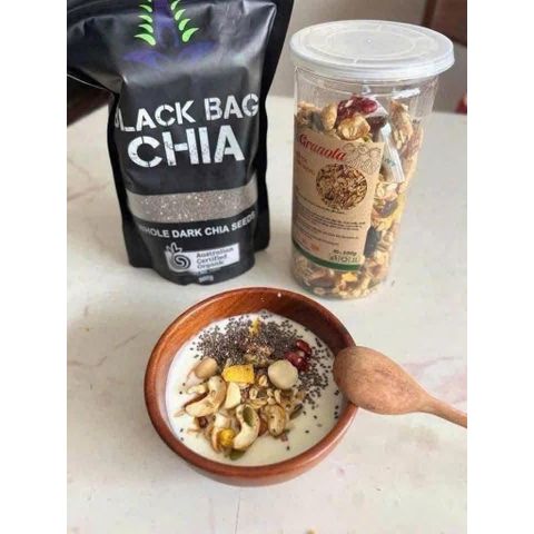 Hạt Chia Đen Hữu Cơ Black Bag Chia Úc 500g - Hạt Chia Giảm Cân, Tốt Cho Tim Mạch & Sức Khỏe Hàng Chính Hãng