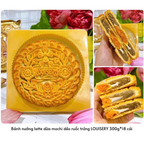 Bánh Trung Thu Mochi Dẻo Khoai Tím Ruốc Trứng RIHAONE 300g - Bánh Nướng Hiện Đại Thỏ Ngọc Uyên Ương / Kim Bảo Song Ngư