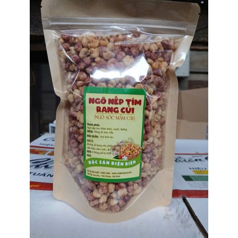 Ngô Nếp Tím Rang Củi Đặc Sản Điện Biên Túi 300g - Ngô Sóc Mắm Cay Giòn Rụm Bùi Béo Đồ Ăn Vặt Gói Lớn Siêu Hời