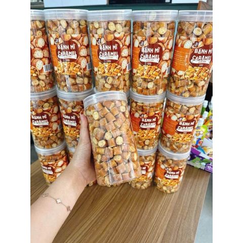 Bánh Mì Caramen Muối Biển 300g Khay Giòn Tan Đậm Vị - Đồ Ăn Vặt Nội Địa Trung Cao Cấp Quỳnh Nhung