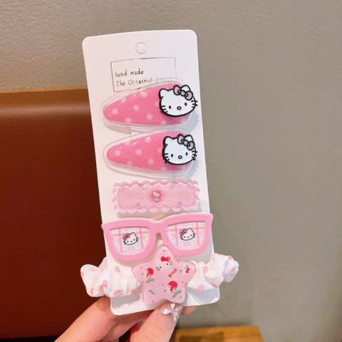 Kẹp Tóc Cho Bé Gái Hello Kitty Dễ Thương, Combo Kẹp Tóc Nhựa Kính Charm Hoạt Hình Cao Cấp Cho Bé - SP3390
