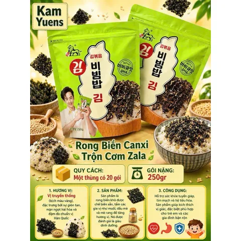 Combo 2 Gói Rong Biển Hàn Quốc Jungun (250g/Gói) Sấy Giòn Trộn Cơm, Rắc Cơm Siêu Ngon - Ăn Vặt Quỳnh Nhung
