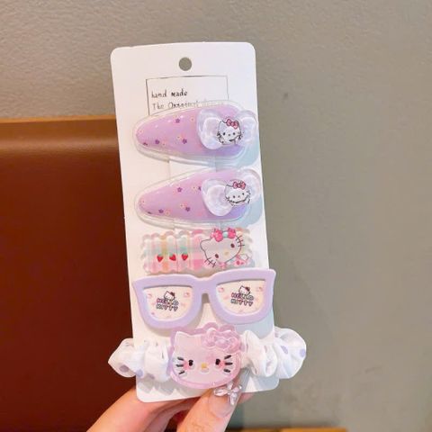 Kẹp Tóc Cho Bé Gái Hello Kitty Dễ Thương, Combo Kẹp Tóc Nhựa Kính Charm Hoạt Hình Cao Cấp Cho Bé - SP3390