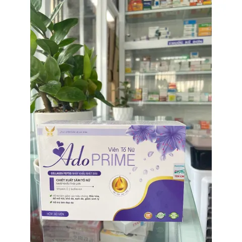 Viên tố nữ ADO PRIME. Hỗ trợ tiền mãn kinh, nội tiết tố,đẹp da