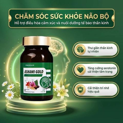 Viên hỗ trợ cải thiện tình trạng lo âu, cải thiện giấc ngủ Ashami Gold (60 viên)