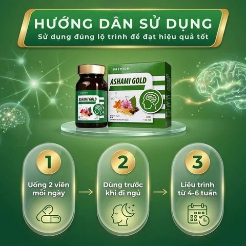 Viên hỗ trợ cải thiện tình trạng lo âu, cải thiện giấc ngủ Ashami Gold (60 viên)
