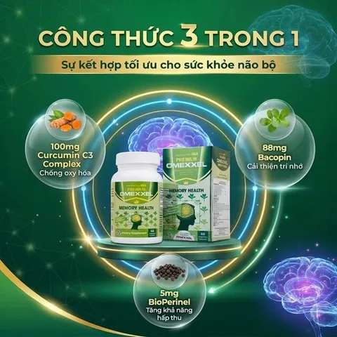 Viên uống hỗ trợ tốt cho não bộ Premium Omexxel Memory Health (60 viên)