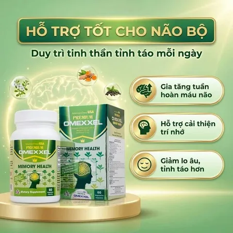 Viên uống hỗ trợ tốt cho não bộ Premium Omexxel Memory Health (60 viên)