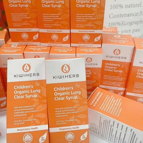 KiwiHerb Children's Organic Lung Clear Syrup |100 mL| Bổ phổi - Long đờm & Phân hủy chất nhầy sâu trong phổi dành cho trẻ từ 0 - 12 tuổi [S/P Chuẩn New Zealand]