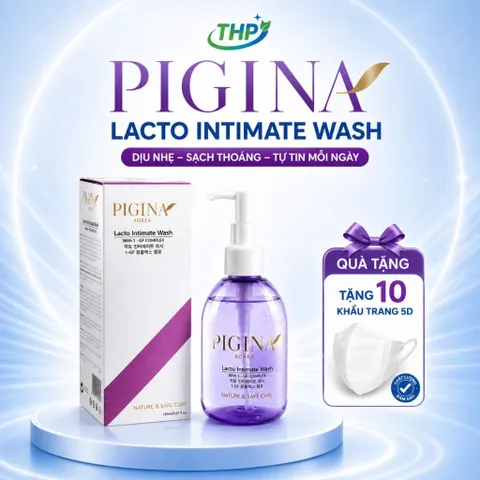 Dung Dịch Vệ Sinh Phụ Nữ Pigina Lacto Intimate Wash 150ml Hàn Quốc Chính Hãng – Làm Sạch Dịu Nhẹ, Hỗ Trợ Cân Bằng pH