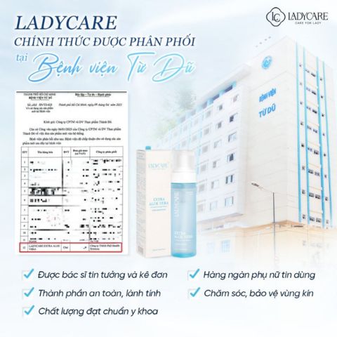Bọt Vệ Sinh Ladycare Extra Aloe Vera 190ml Chính Hãng - Làm Sạch Dịu Nhẹ, Cân Bằng pH, Khử Mùi Vùng Kín