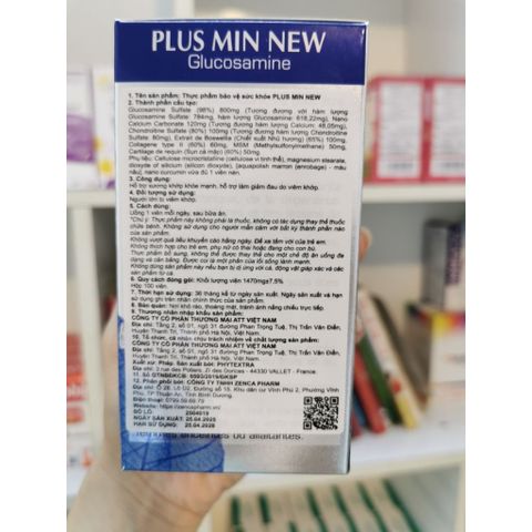 Plus Min New Pháp Hộp 100 Viên | Hỗ Trợ Tăng Cường Sức Khỏe Xương Khớp | Glucosamine Chondroitin Collagen Type II