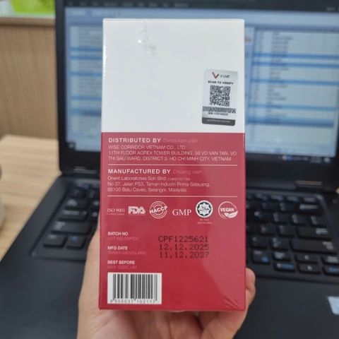 Bột Uống VLIVE V-OXY+ Coenzyme Q10 – Tăng Cường Oxy Máu, Hỗ Trợ Tuần Hoàn, Giảm Mệt Mỏi – Hộp 28 Gói Malaysia