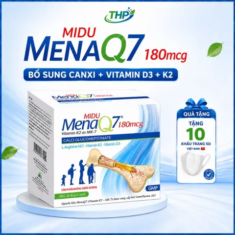MIDU MENA Q7 180mcg – Vitamin K2 MK7 hỗ trợ hấp thu Canxi, tăng chiều cao, xương chắc khỏe