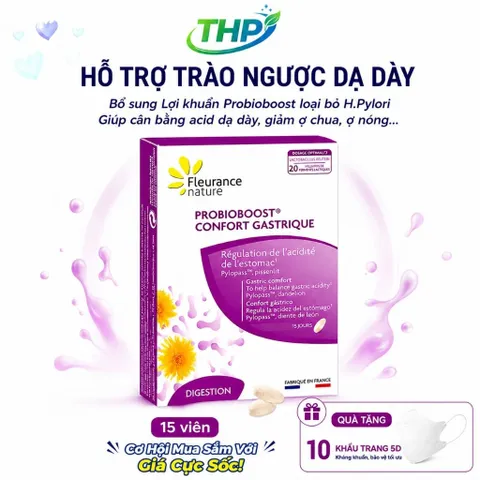 Viên uống cải thiện trào ngược dạ dày ProbioBoost Confort Gastrique Fleurance Nature Pháp hộp 15 viên