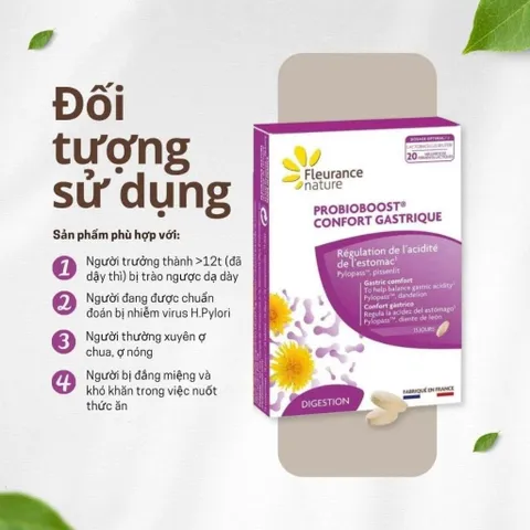 Viên uống cải thiện trào ngược dạ dày ProbioBoost Confort Gastrique Fleurance Nature Pháp hộp 15 viên