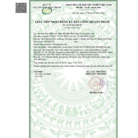 NANO NATTOKINASE PREMIUM 120 Viên Nhật Bản – Hỗ Trợ Tan Cục Máu Đông, Hỗ Trợ Phòng Ngừa Đột Quỵ Tai Biến, Tuần Hoàn Máu