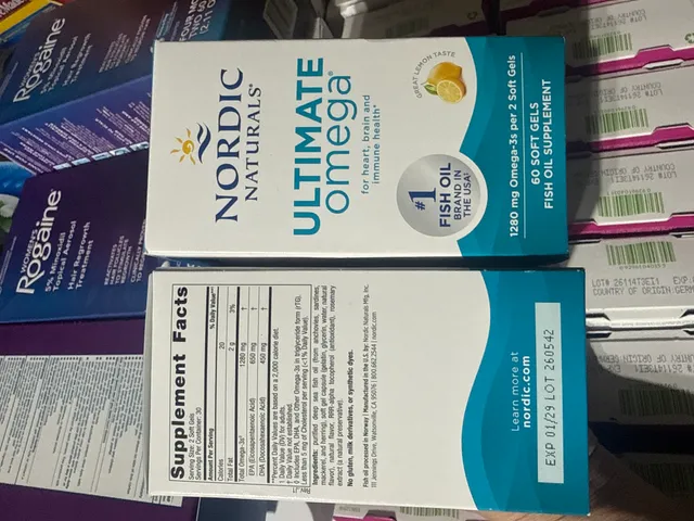 Nordic Naturals Ultimate Omega cho tim não và sức khỏe miễn dịch, dầu cá, 1280 mg Omega-3s mỗi 2 viên mềm, 60 viên mềm