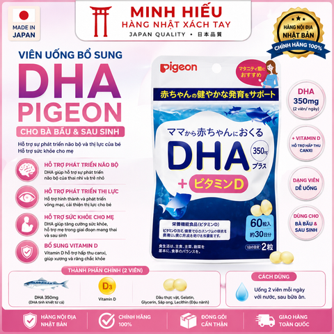DHA Pigeon Nhật Bản Cho Mẹ Bầu – Hỗ Trợ Phát Triển Trí Não, Thị Lực Và Xương Cho Bé