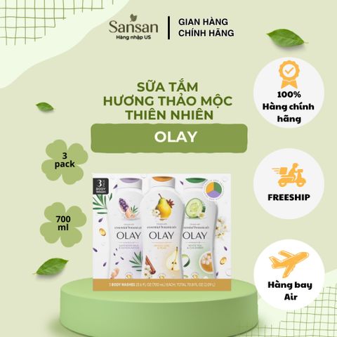 Olay Essential Botanicals Body Wash Combo 3 Chai 700ml | Sữa Tắm Hương Thảo Mộc Thiên Nhiên Cho Mọi Loại Da