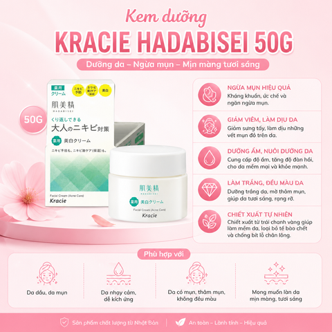 (Nội Địa Nhật) Bộ Sản Phẩm Giảm Mụn Hỗ Trợ Khắc Phục Mụn Toàn Diện Kracie Hadabisei  Cho Da Láng Mịn