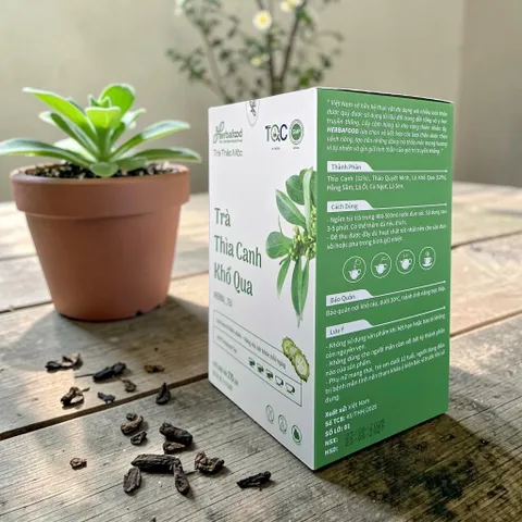 Trà Thìa Canh Khổ Qua HerbaFood - Hỗ Trợ Ổn Định Chỉ Số Đường Huyết, Giảm mỡ máu (Hộp 60 Túi Lọc x 4.5g)